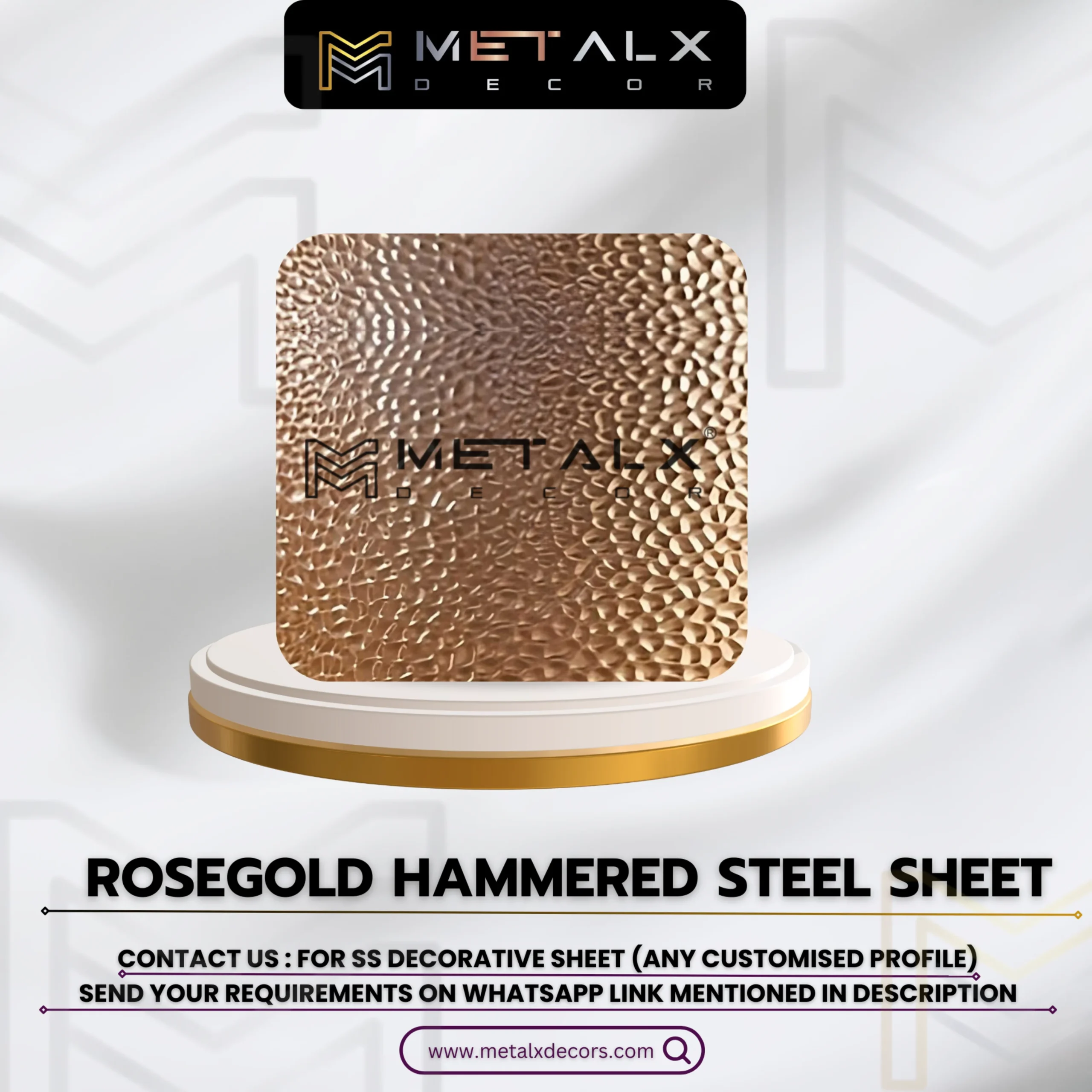 PVD Rose Gold Hammered Sheets