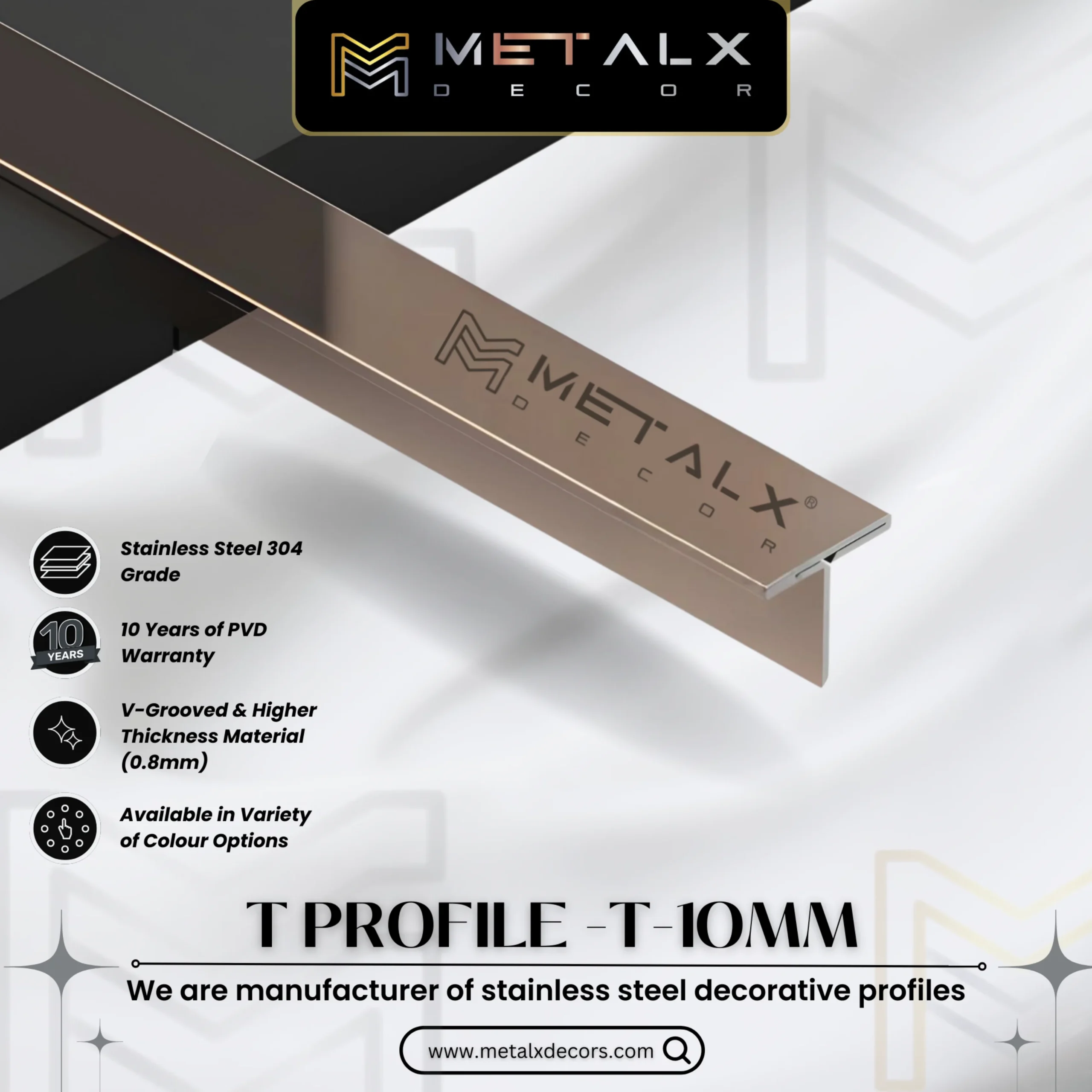 T10 Rose Gold Mirror