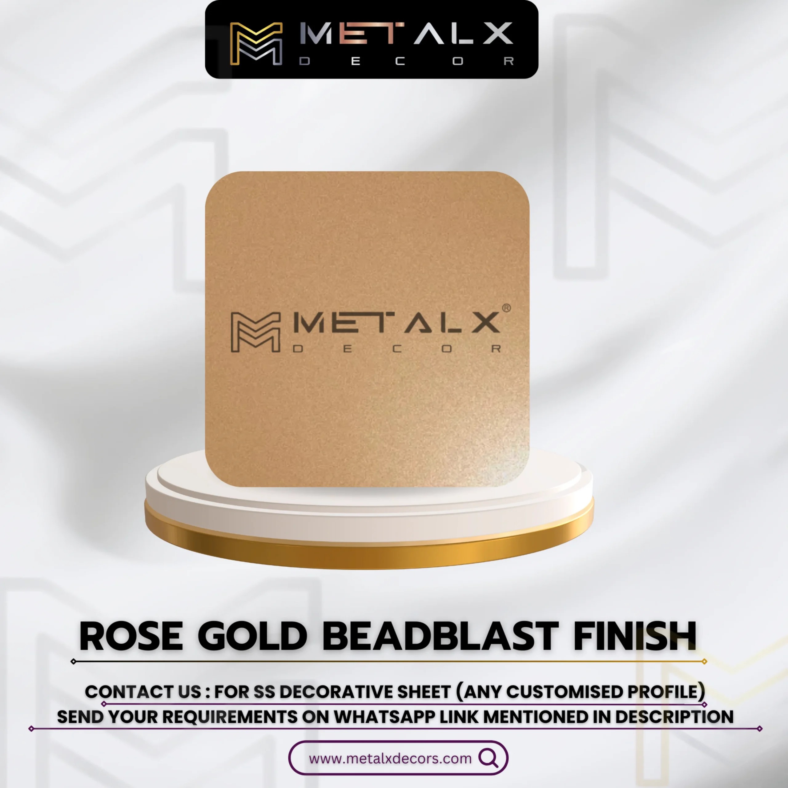 PVD Rose Gold Beadblast Sheets