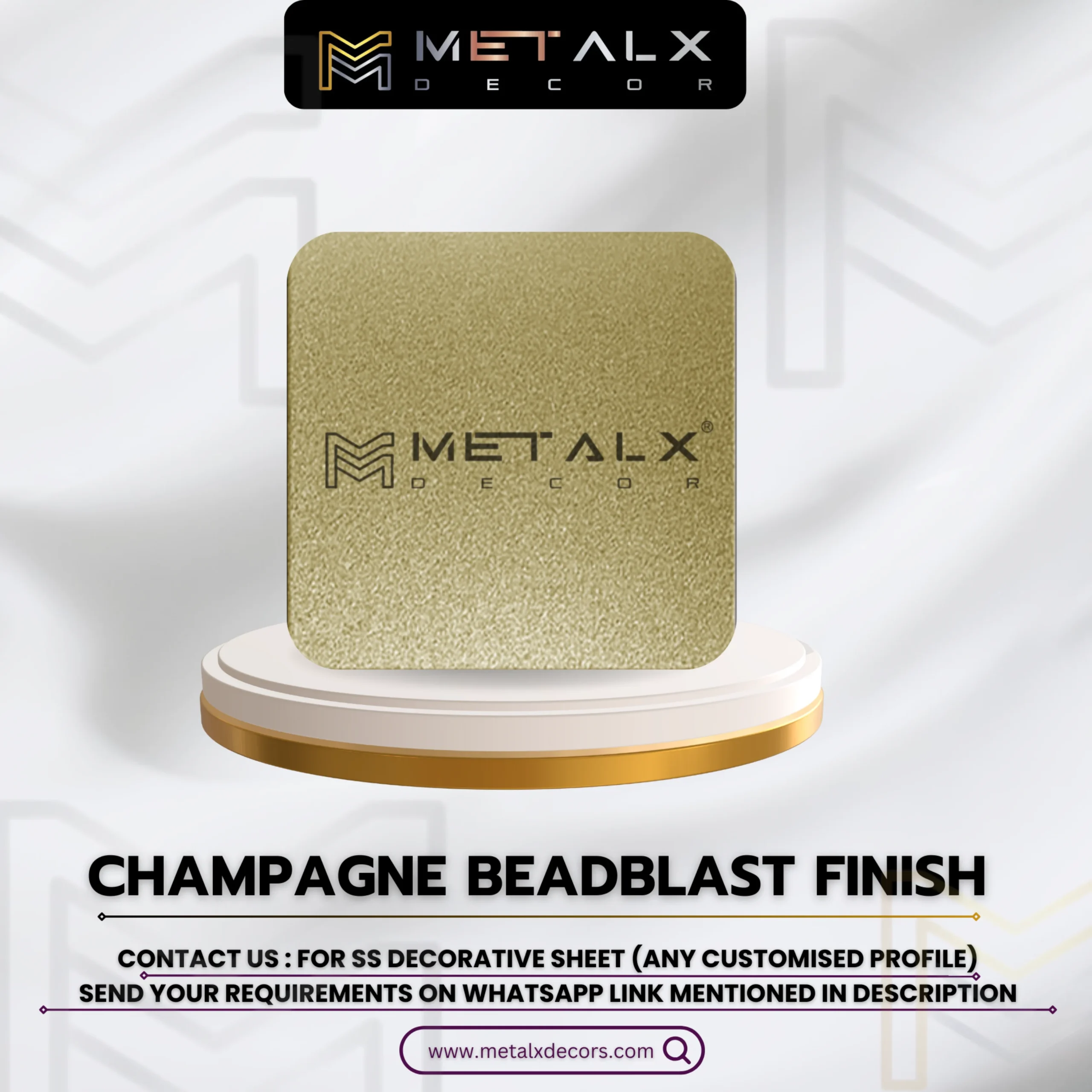 PVD Champagne Beadblast Sheets