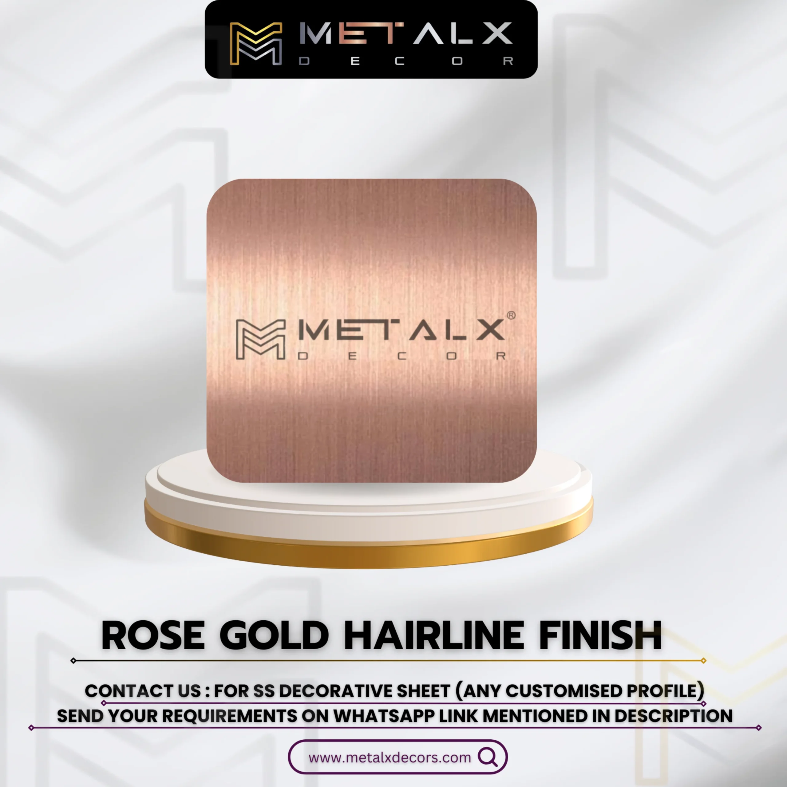 PVD Rose Gold Hairline Sheets