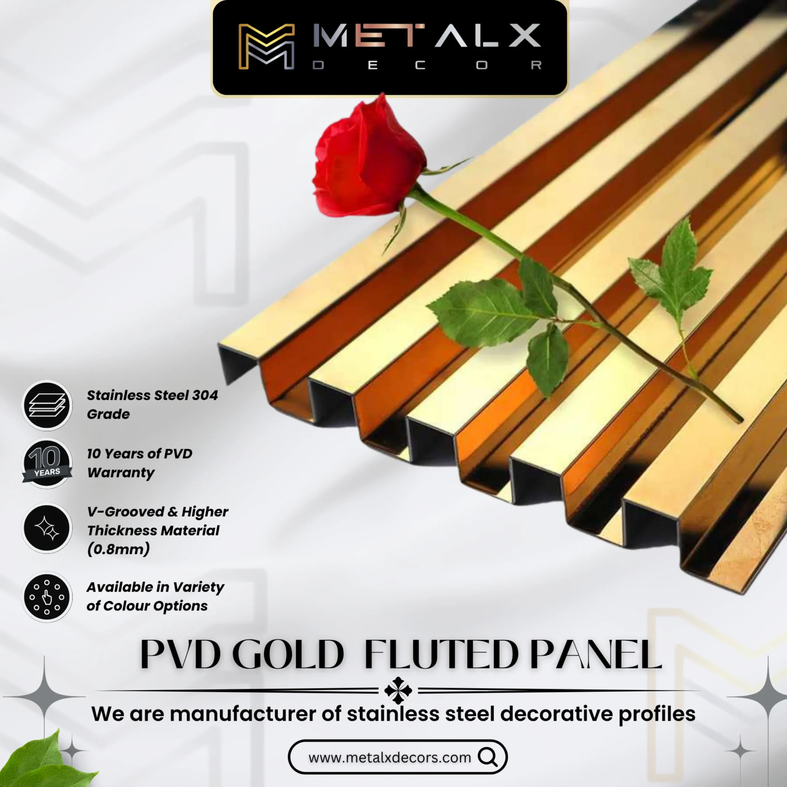 PVD Black Fluted Panel