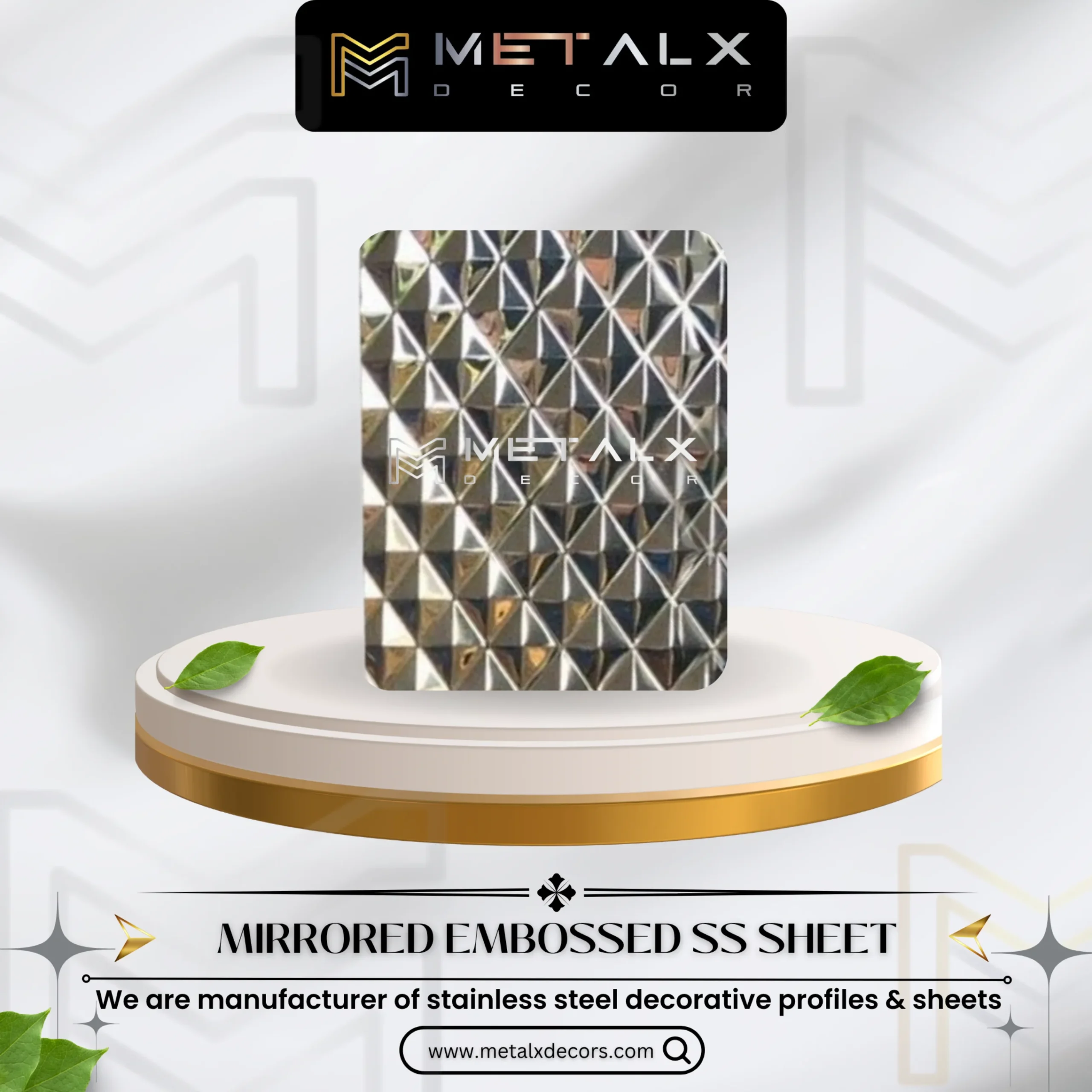 PVD Coated Embossed Jamb Cladding Panels (MXD-02) - MetalX Decor