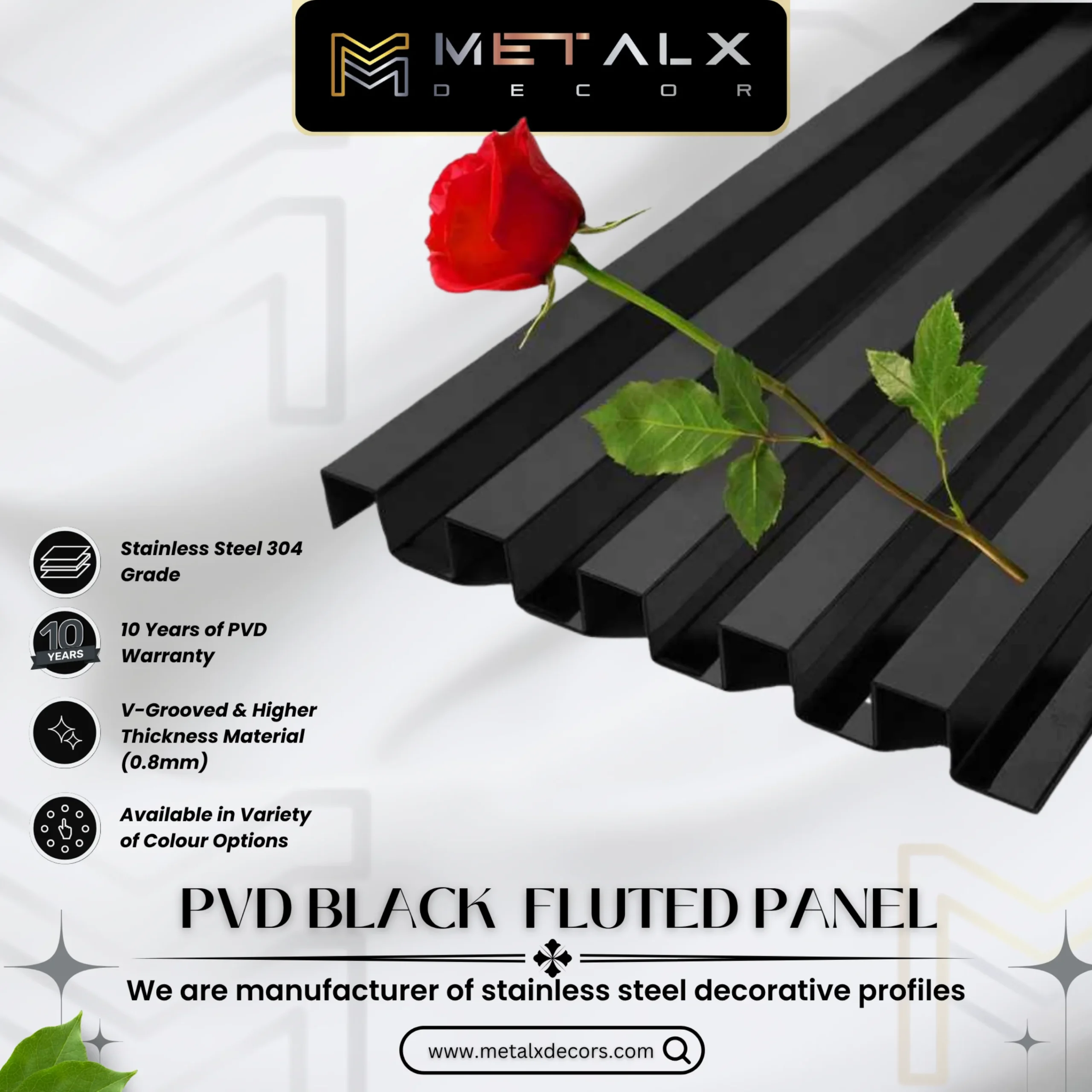 PVD Black Fluted Panel