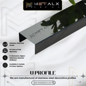 Stainless Steel Decorative Profiles Manufacturers In Mumbai, PVD coated sheets In Mumbai, Stainless Steel T Profile In Ahmedabad, Stainless Steel T Patti In Amritsar By Metal X Decors